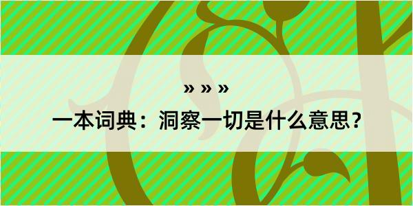 一本词典：洞察一切是什么意思？