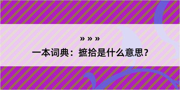 一本词典：摭拾是什么意思？