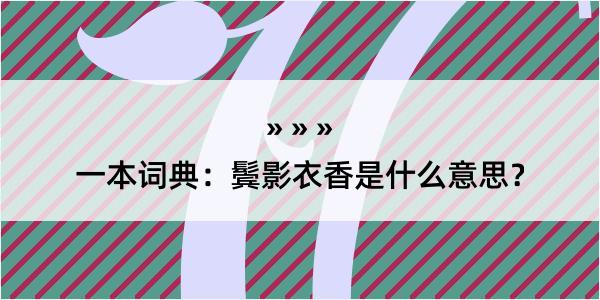 一本词典：鬓影衣香是什么意思？