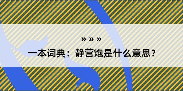 一本词典：静营炮是什么意思？