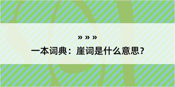 一本词典：崖词是什么意思？