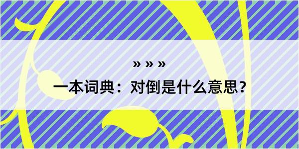 一本词典：对倒是什么意思？