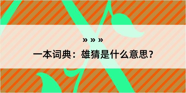 一本词典：雄猜是什么意思？