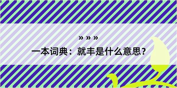 一本词典：就丰是什么意思？