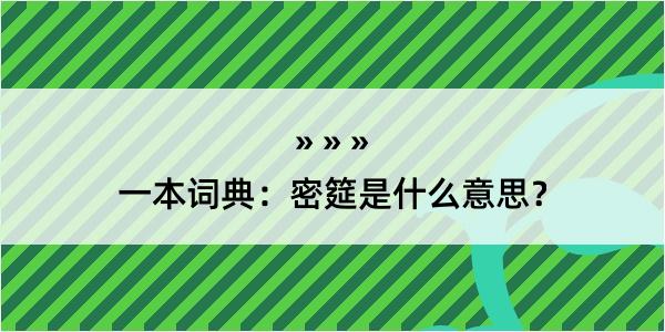 一本词典：密筵是什么意思？