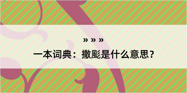 一本词典：撒颩是什么意思？