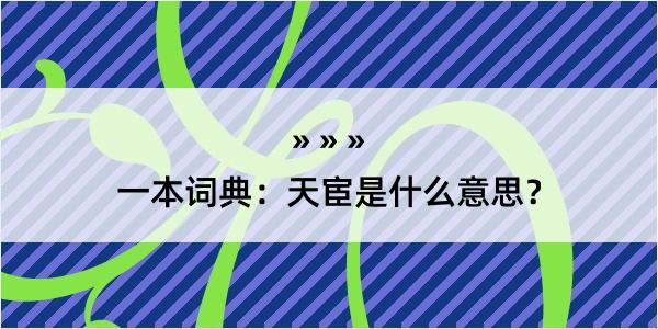 一本词典：天宦是什么意思？