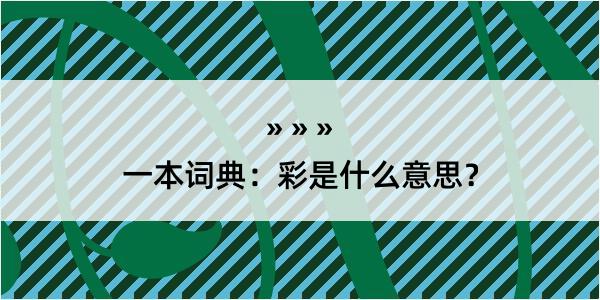 一本词典：彩是什么意思？