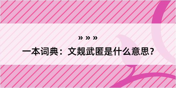 一本词典：文觌武匿是什么意思？