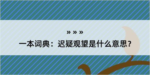 一本词典：迟疑观望是什么意思？