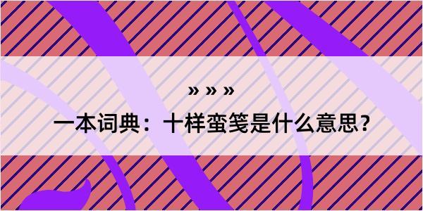 一本词典：十样蛮笺是什么意思？