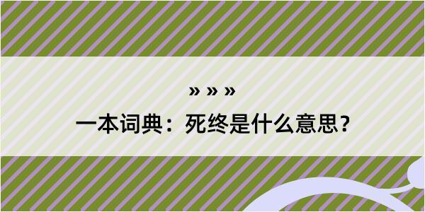 一本词典：死终是什么意思？