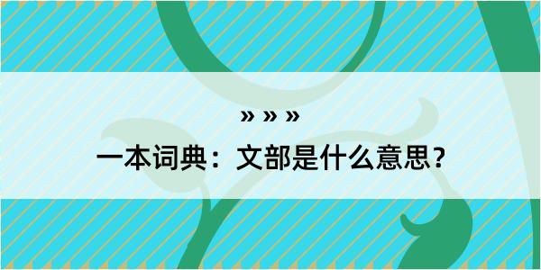 一本词典：文部是什么意思？