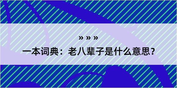 一本词典：老八辈子是什么意思？