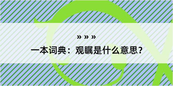 一本词典：观瞩是什么意思？