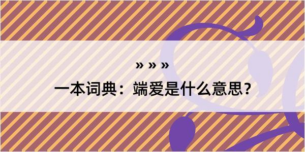 一本词典：端爱是什么意思？