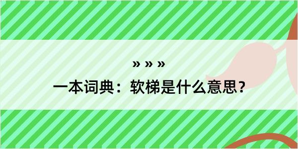 一本词典：软梯是什么意思？