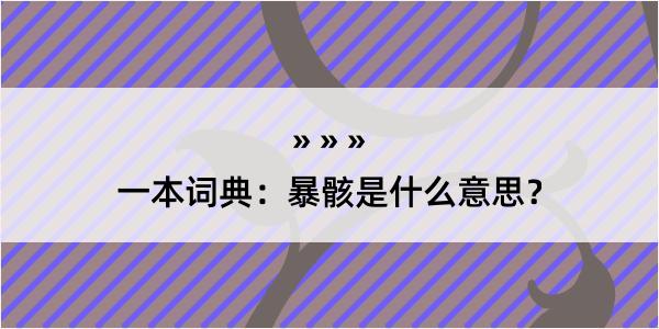 一本词典：暴骸是什么意思？