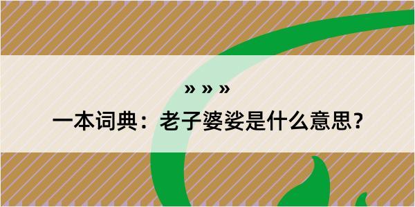 一本词典：老子婆娑是什么意思？