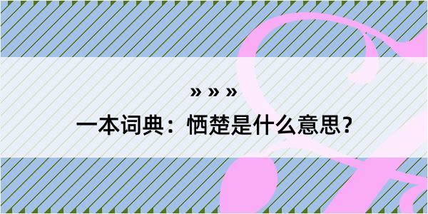 一本词典：恓楚是什么意思？