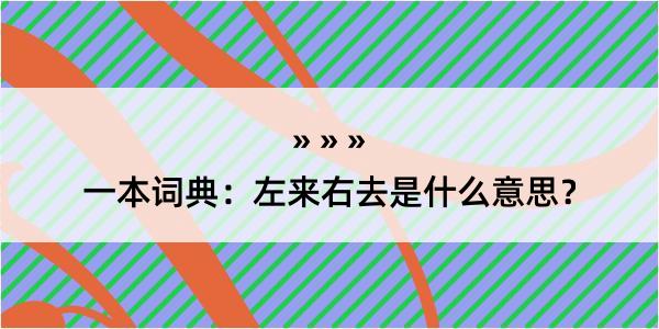 一本词典：左来右去是什么意思？