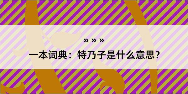 一本词典：特乃子是什么意思？