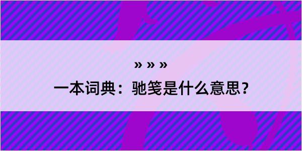 一本词典：驰笺是什么意思？