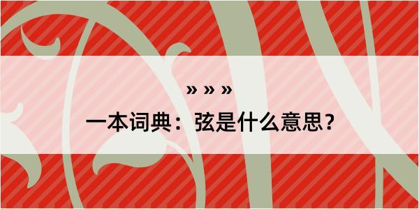 一本词典：弦是什么意思？