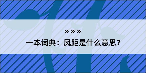 一本词典：凤距是什么意思？