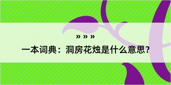 一本词典：洞房花烛是什么意思？