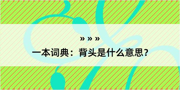 一本词典：背头是什么意思？