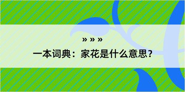 一本词典：家花是什么意思？