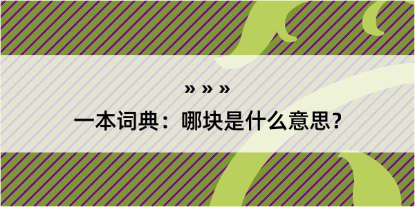 一本词典：哪块是什么意思？