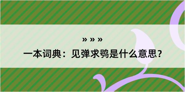 一本词典：见弹求鸮是什么意思？