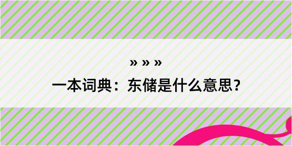 一本词典：东储是什么意思？