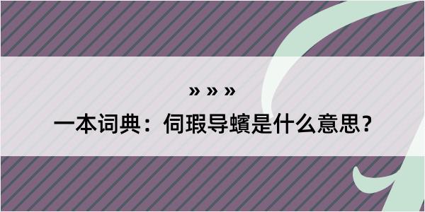 一本词典：伺瑕导蠙是什么意思？