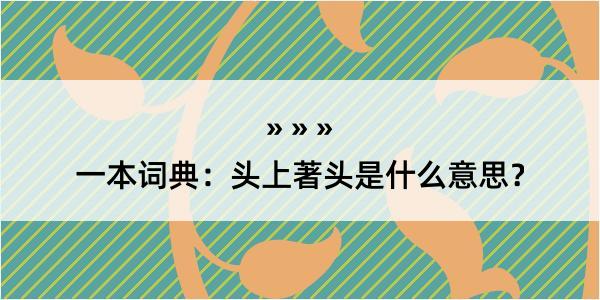 一本词典：头上著头是什么意思？