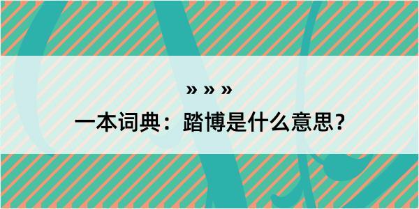 一本词典：踏博是什么意思？