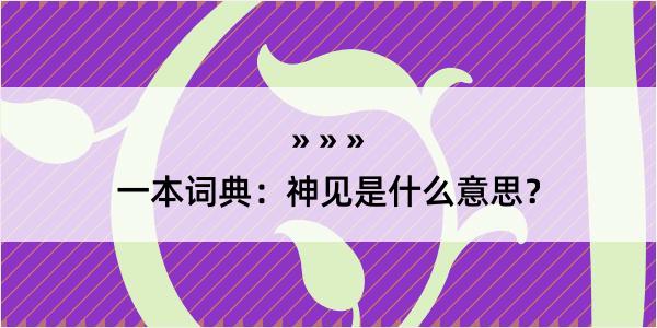 一本词典：神见是什么意思？