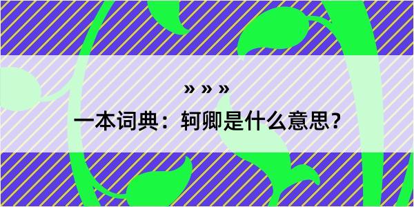 一本词典：轲卿是什么意思？