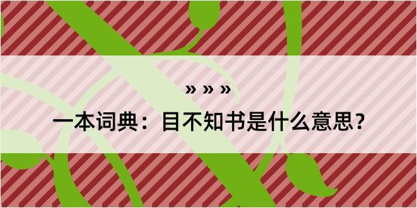 一本词典：目不知书是什么意思？