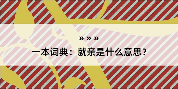 一本词典：就亲是什么意思？