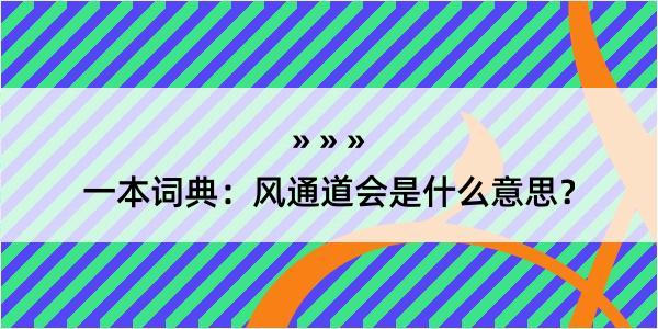 一本词典：风通道会是什么意思？