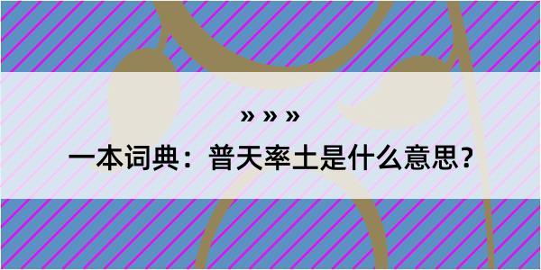 一本词典：普天率土是什么意思？