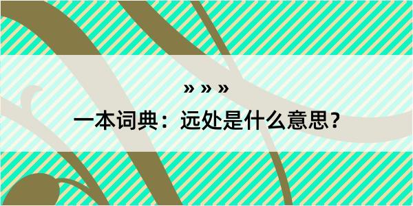 一本词典：远处是什么意思？