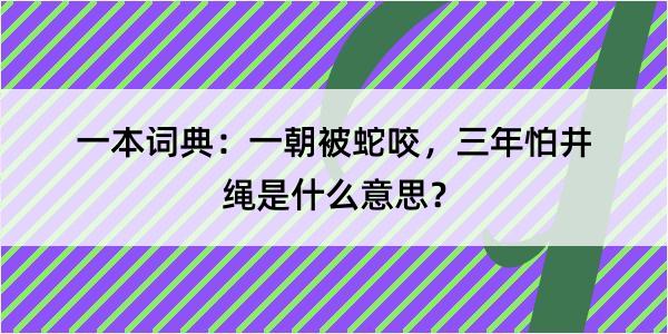 一本词典：一朝被蛇咬，三年怕井绳是什么意思？