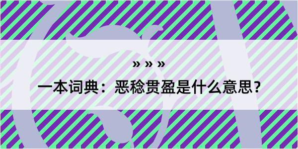 一本词典：恶稔贯盈是什么意思？