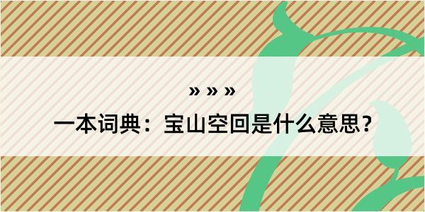 一本词典：宝山空回是什么意思？