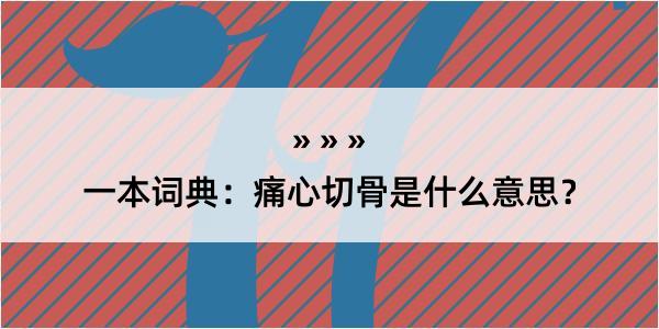 一本词典：痛心切骨是什么意思？