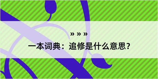 一本词典：追修是什么意思？